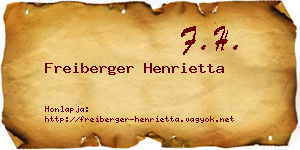 Freiberger Henrietta névjegykártya