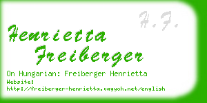 henrietta freiberger business card